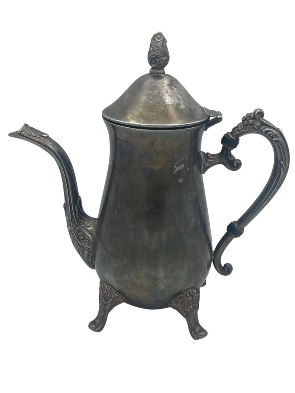 Vintage Silver Plated Teapot Patinaed Victorian Serving Pitcher